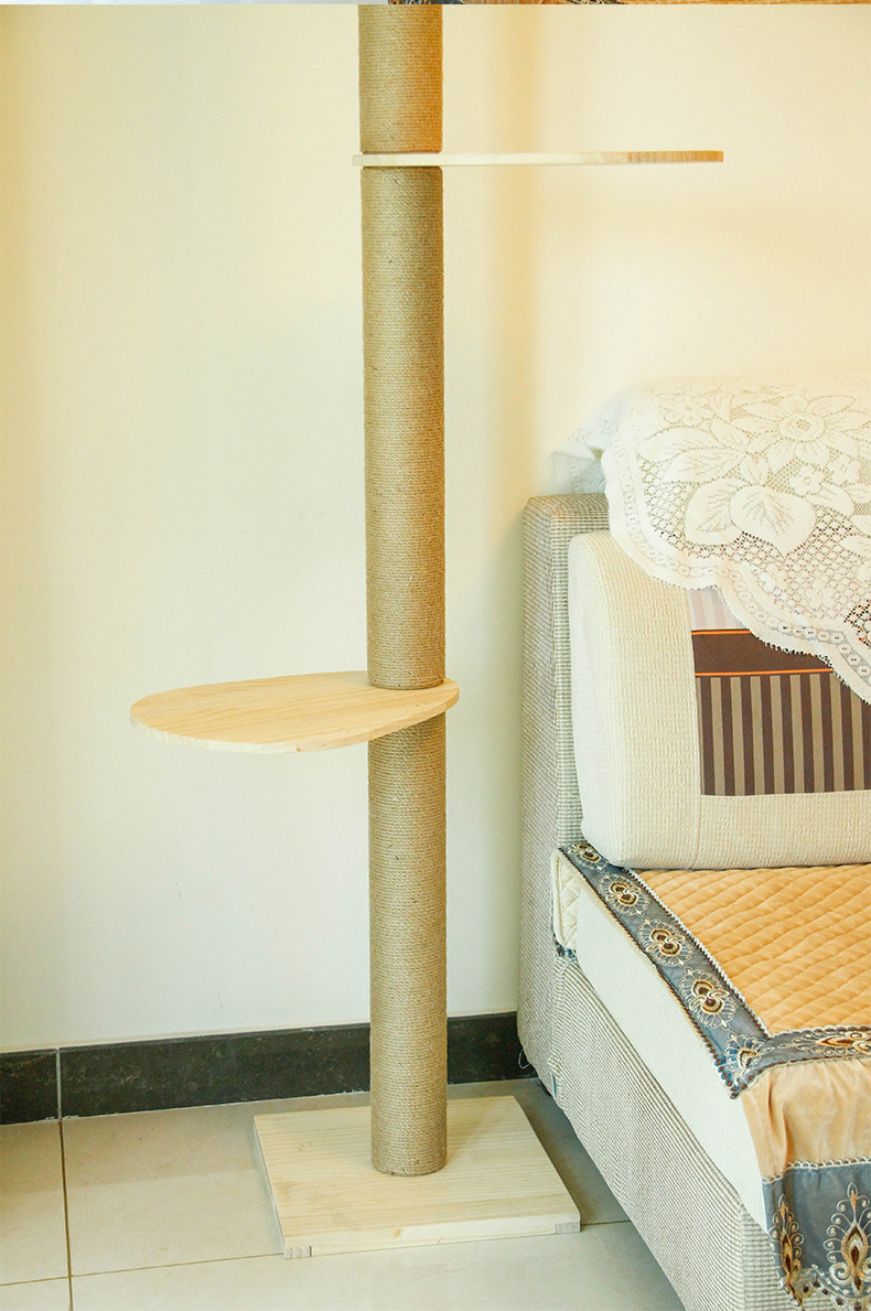 Auskie Floor-to-Ceiling Cat Tree Scratch Pole Cat Pillar Condo - Image 4