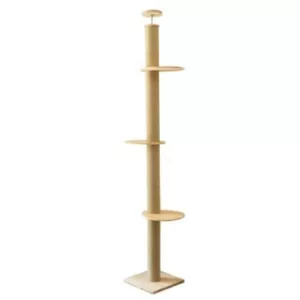 Auskie Floor-to-Ceiling Cat Tree Scratch Pole Cat Pillar Condo