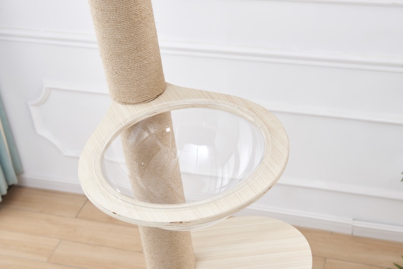 Auskie Floor-to-Ceiling Cat Tree Scratch Pole Cat Pillar Condo - Image 17