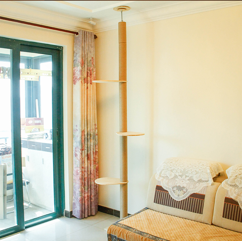 Auskie Floor-to-Ceiling Cat Tree Scratch Pole Cat Pillar Condo - Image 6