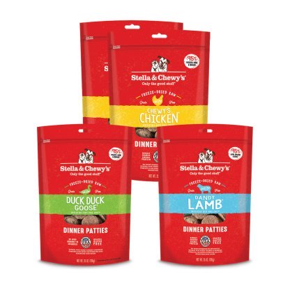 [MIX N MATCH] Stella & Chewy's Classic Dinner Patties Freeze-Dried Dog Food, 25oz x 2 Packs