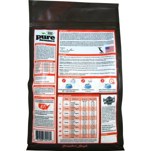 Grandma Lucy’s Pureformance Rabbit Recipe Grain-Free Freeze-Dried Dog Food 3lb - Image 2