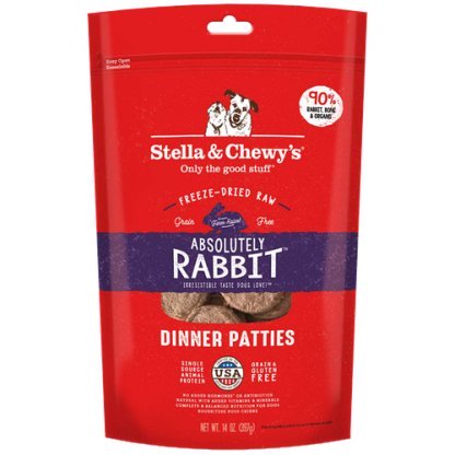 Stella & Chewy's Absolutely Rabbit Dinner Patties Freeze-Dried Dog Food, 14oz