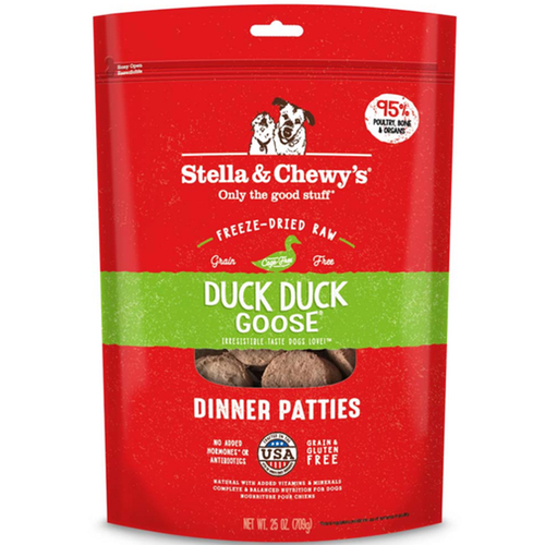 Stella & Chewy's Duck Duck Goose Dinner Patties Freeze-Dried Dog Food, 25oz