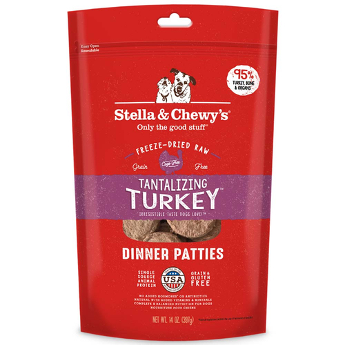 Stella & Chewy's Tantalizing Turkey Dinner Patties Freeze-Dried Dog Food, 14oz