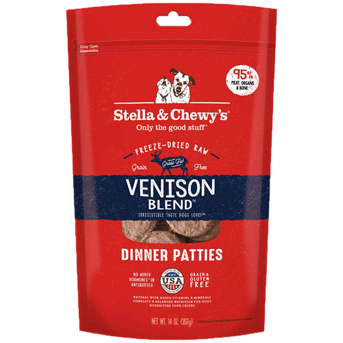 Stella & Chewy's Venison Blend Dinner Patties Freeze-Dried Dog Food 14oz