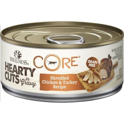 Wellness Core Hearty Cuts Shredded Chicken & Turkey Canned Cat Food, 156g