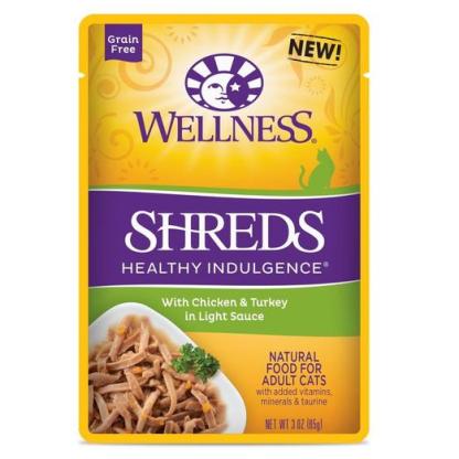 Wellness Healthy Indulgence Shreds Chicken & Turkey Wet Cat Food 3oz