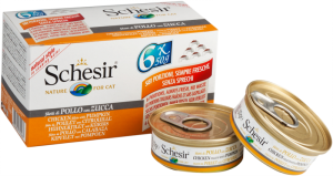 Schesir Chicken with Pumpkin in Water Canned Cat Food Multipack 50g x 6 Cans