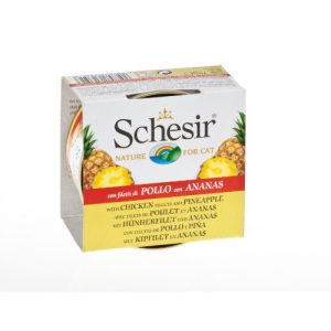 Schesir Chicken Fillet and Pineapple Canned In Fruits Cat Food (75G)