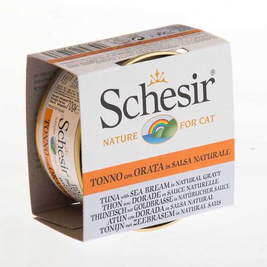 Schesir Tuna with Sea Bream in Gravy Canned Cat Food (70G)