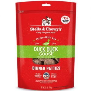 Stella & Chewy’s Duck Duck Goose Dinner Patties Freeze-Dried Dog Food, 25oz