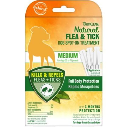 Tropiclean Natural Flea & Tick Spot-On Treatment For Medium Dogs - Image 2