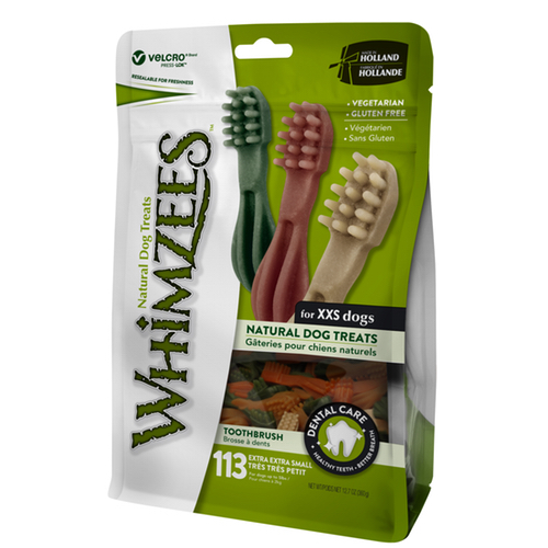 Whimzees Natural Dog Chews Value Bag - Toothbrush (5 Sizes)
