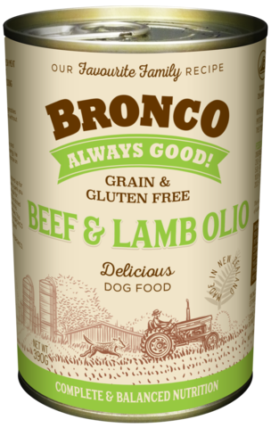 Bronco Beef & Lamb Olio Dog Wet Food 390g