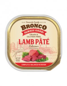 Bronco Lamb Pâté Dog Wet Food Tray 100g