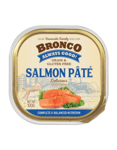 Bronco Salmon Pâté Dog Wet Food Tray 100g - Image 2