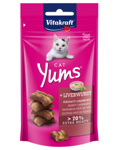 Vitakraft Cat Yums Liver Sausage Cat Treats 40g