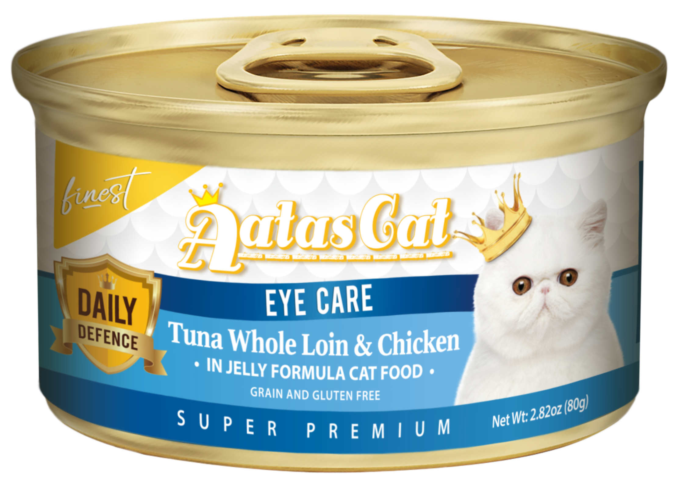 Aatas Cat Finest Daily Defence Eye Care Tuna Whole Loin & Chicken in Jelly Formula  80g - 1 Carton - Image 3