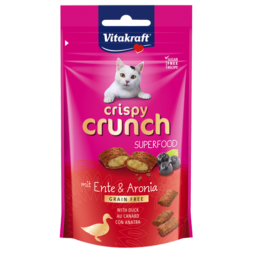 Vitakraft Crispy Crunch Superfood Duck Aronia Cat Treats 60g