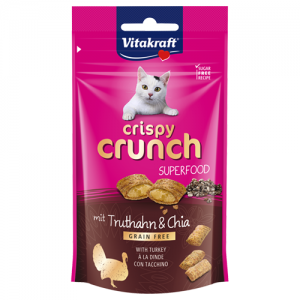 Vitakraft Crispy Crunch Superfood Turkey Chia Cat Treats 60g