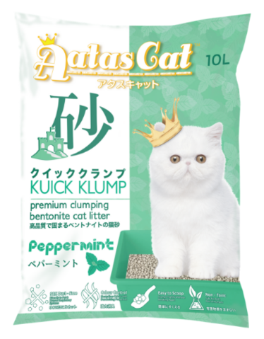 Aatas Cat Kuick Klump Bentonite Cat Litter Peppermint 10L