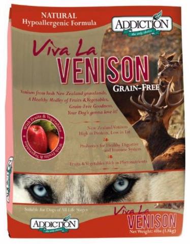 Addiction Grain Free Viva La Venison Dry Dog Food (4lbs/20lbs)