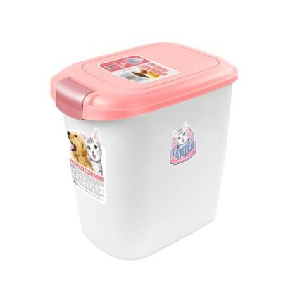 CATIDEA Luxury Double Opening Pet Food Container in Pink - Image 3