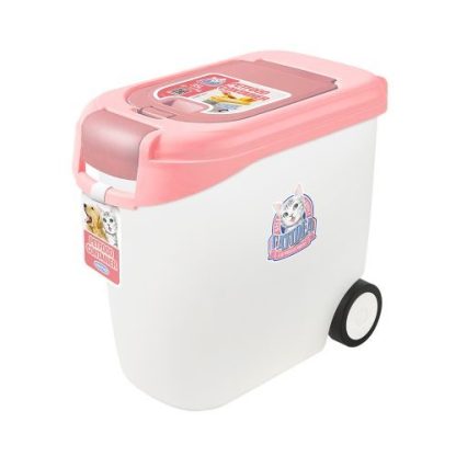 CATIDEA Luxury Double Opening Pet Food Container in Pink - Image 4