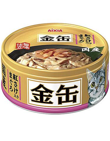 [24 Cans] Aixia Kin-Can Mini Tuna with Salmon Canned Cat Food 70g*24