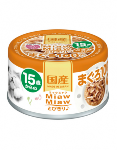 [24 Cans] Aixia Miaw Miaw >15 years Tuna With Chicken Senior Canned Cat Food 60g*24