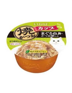 Ciao Grilled Skipjack Cup Tuna In Gravy Topping Tuna White Meat & Sliced Bonito Cat Wet Food 80G