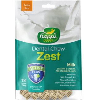 Happi Doggy Dental Chew Zest Petite Milk 150g