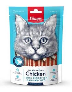 [SALE] Wanpy Oven Roasted Chicken & Cod Fish Sandwiches Cat Treats 80g