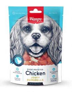 Wanpy Oven-Roasted Chicken Dumbbells Dog Treats 100g