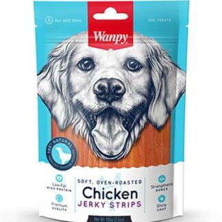 Wanpy Oven-Roasted Chicken Strips Dog Treats 100g