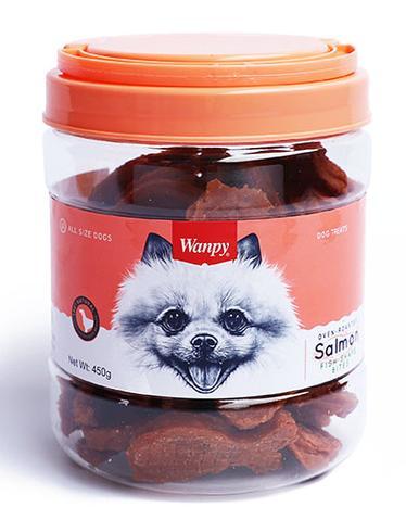 Wanpy Oven-Roasted Salmon Fish Shape Bites Dog Treats (2 Sizes)
