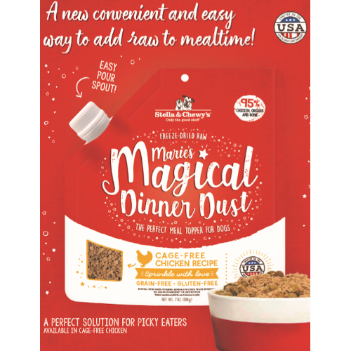 Stella & Chewy's Marie's Magical Dinner Dust Cage-Free Chicken Freeze-Dried Cat Food Topper, 7-oz