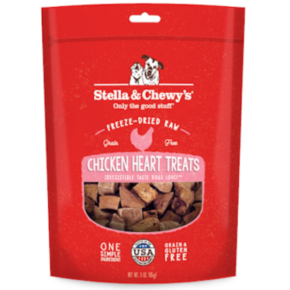 Stella & Chewy's Chicken Heart Single Ingredient Freeze-Dried Dog Treats 3oz