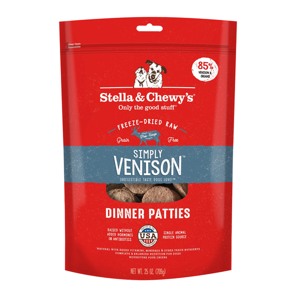 Stella & Chewy's Simply Venison Dinner Patties Freeze-Dried Dog Food ...