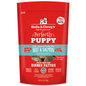 Stella & Chewy’s Perfectly Puppy Beef & Salmon Dinner Patties Freeze-Dried Raw Dog Food 14oz