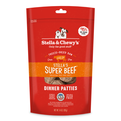 Stella & Chewy's Stella's Super Beef Dinner Patties Freeze-Dried Raw Dog Food 14oz