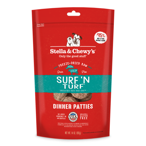 Stella & Chewy's Surf 'N Turf Dinner Patties Freeze-Dried Raw Dog Food (25oz)