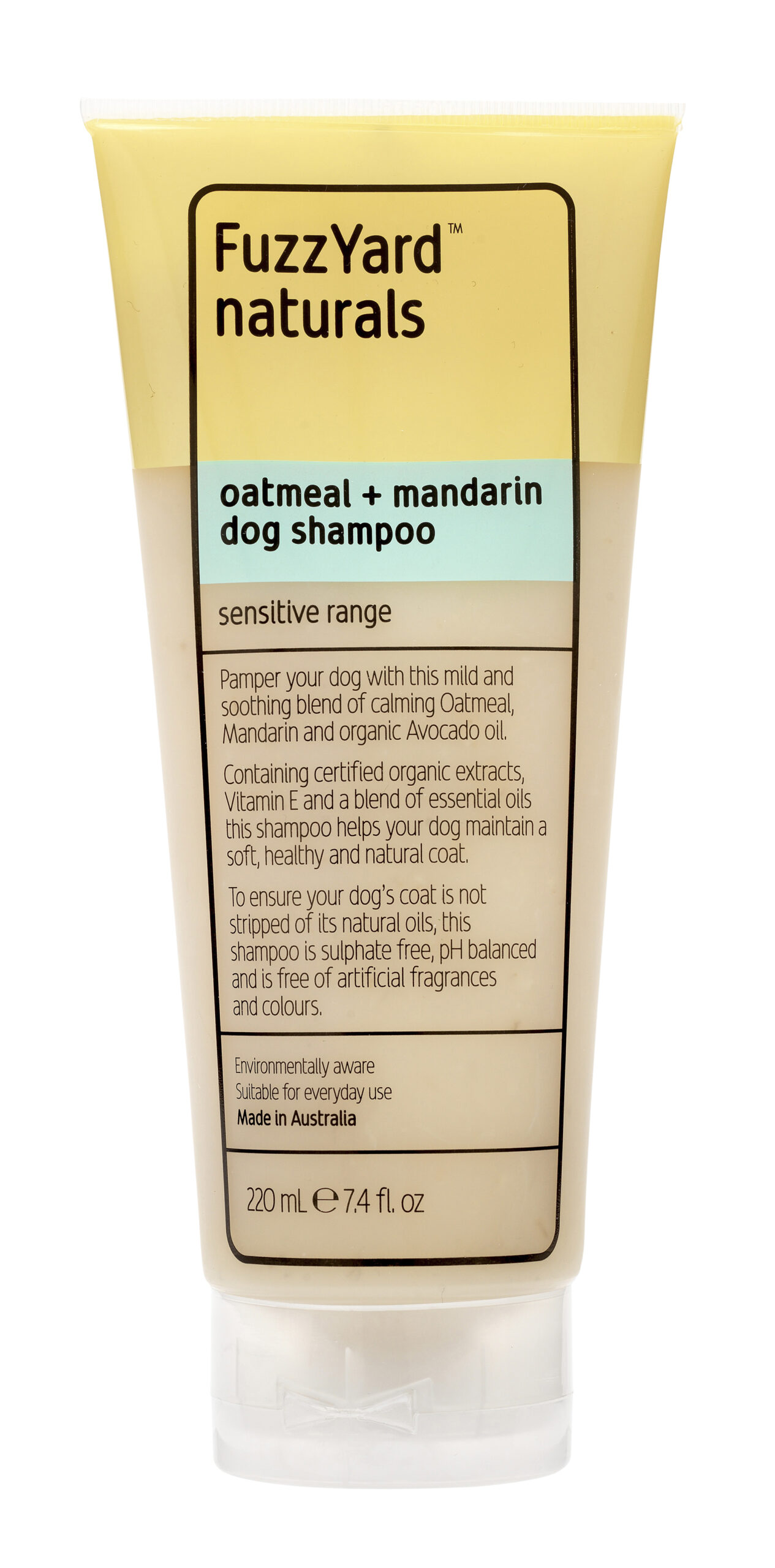 FuzzYard Oatmeal and Mandarin Sensitive Shampoo for Dogs 220ml
