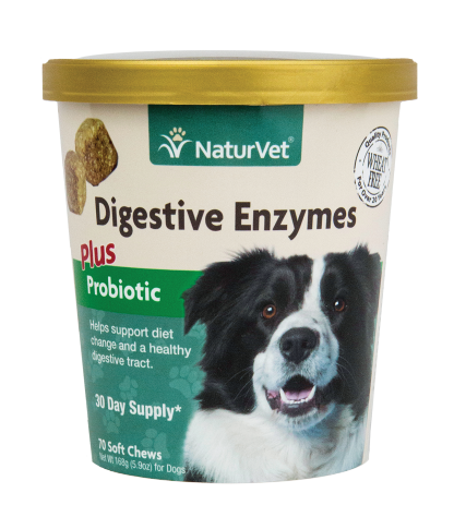 NaturVet Digestive Enzymes Plus Probiotics Soft Chews 70ct