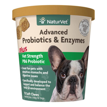 NaturVet Advanced Probiotics & Enzymes + PB6 Probiotic Soft Chews 70ct