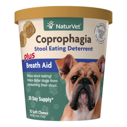 NaturVet Coprophagia Stool Eating Deterrent Plus Breath Aid Soft Chews 70ct
