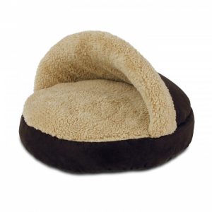 AFP Lambswool Cosy Snuggle Bed Brown/Grey(L40x W40 x H20 cm)