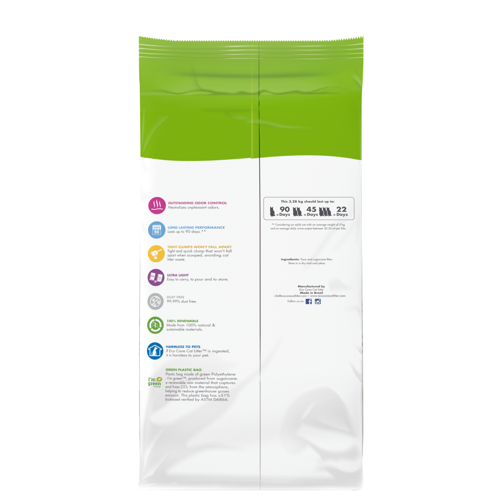 [Bundle Of 2] Eco Cane Natural Clumping Cat Litter 3.28kg aPetMart