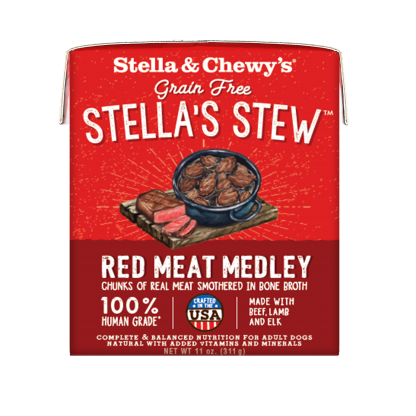 Stella & Chewy's Red Meat Medley (Beef, Lamb & Elk) Recipe Stew For Dogs 11oz